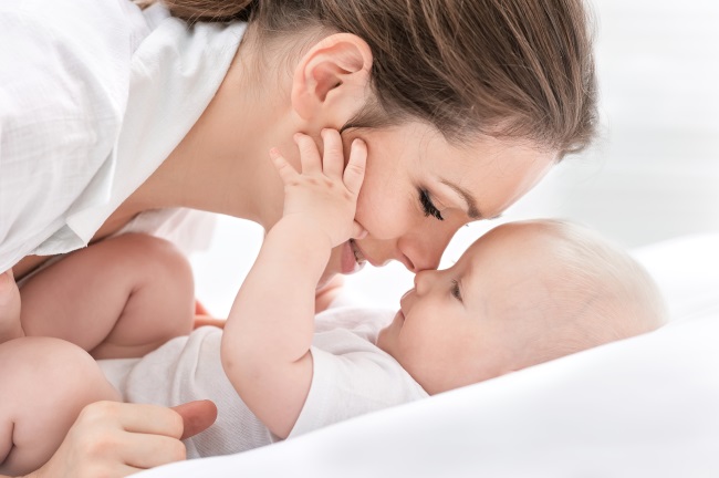 Mother-With-Baby-Lying-Down