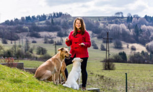 Woman-With-Dogs-Wearing-Stockings-For-Varicose-Veins